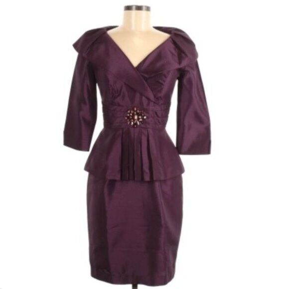 Jessica Howard evening dress in aubergine color size 6 - Picture 1 of 9